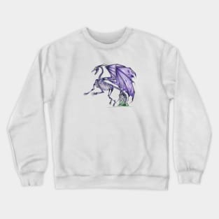 Spooky Purple Undead Skeleton Dragon Crewneck Sweatshirt